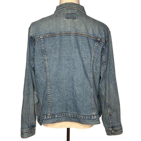 Levi's denim Trucker jacket medium wash button up red tag women's pockets 3X - Picture 2 of 14